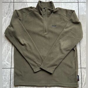 Helly Hansen Polartec Mens Green 100%Polyester Mockneck 1/4 Zip Sweatshirt L